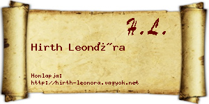 Hirth Leonóra névjegykártya